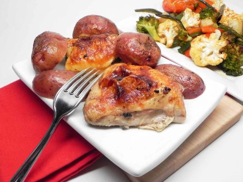 Greek Lemon-Garlic Chicken Thighs and Potatoes