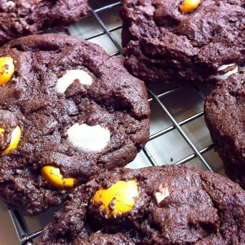 Chocolate Candy-Brownie Cookies