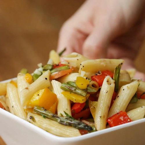 One-Tray Garlic Primavera Pasta