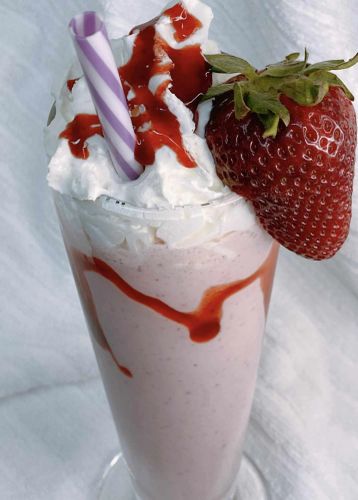 Strawberry Milkshake with Ice Cream