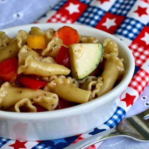 Campanelle Salad with Vegetables and Balsamic Dressing