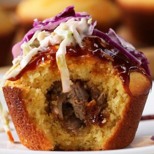 Pulled Pork-Stuffed Cornbread Muffins