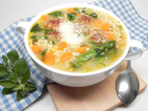 Italian Wedding Soup with Venison Meatballs