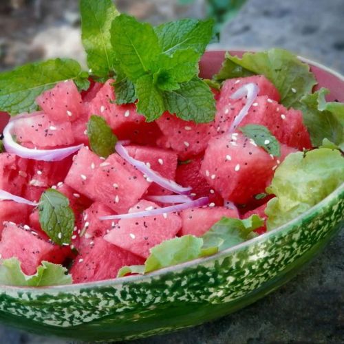 Spinach Watermelon-Mint Salad