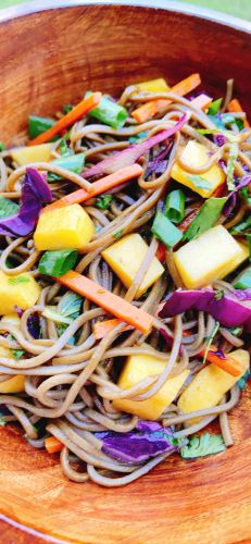 Cold Soba Noodles with Herbs and Mango