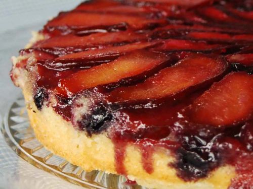 Plum Blueberry Upside-Down Cake