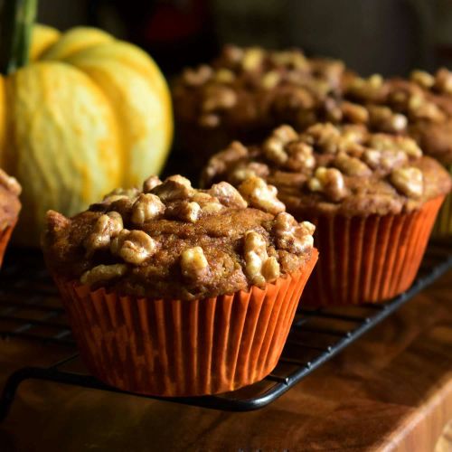 Whole Wheat Pumpkin Coffee Cake Muffins