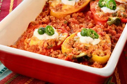 Low Carb Turkey-Stuffed Peppers