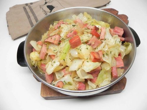 Fried Ham and Cabbage