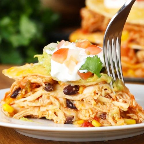 Cheesy Chicken Layer Quesadilla