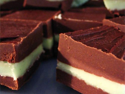 Layered Mint Chocolate Fudge