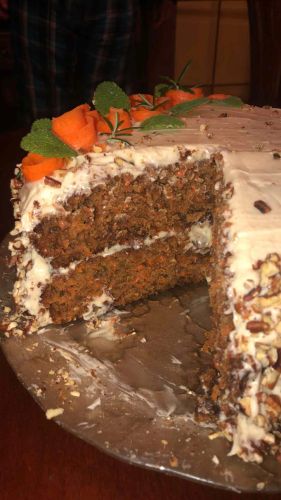 Carrot Cake with Chai-Flavored Cream Cheese Frosting