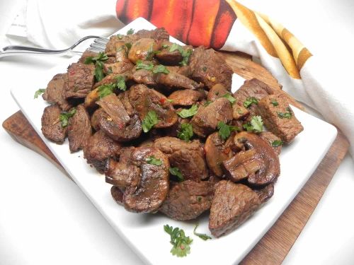 Air Fryer Steak and Mushrooms