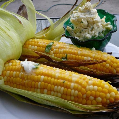 Grilled Corn with Cilantro Lime Butter