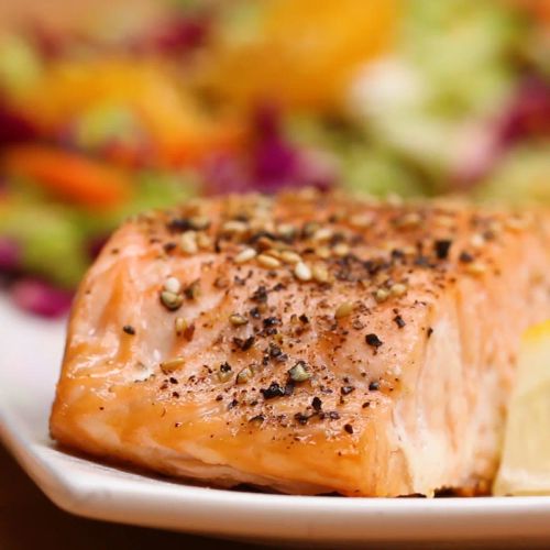 Sesame Salmon With Orange Slaw