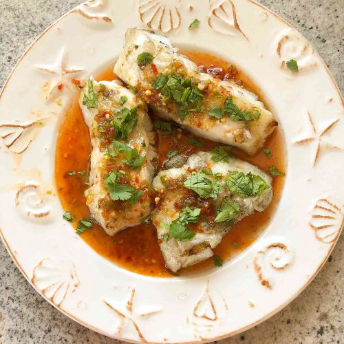 Grilled Sea Bass with Chili-Lime Dressing