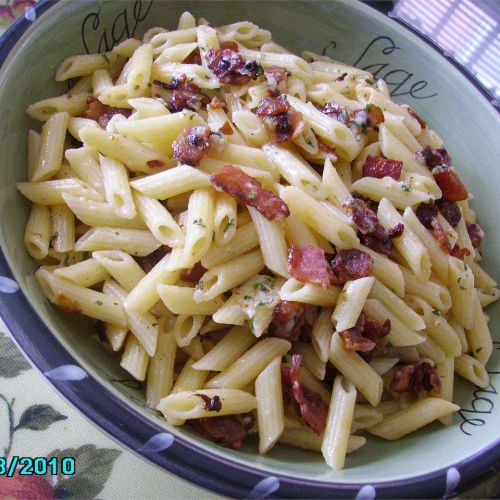 Bacon and Parmesan Penne Pasta