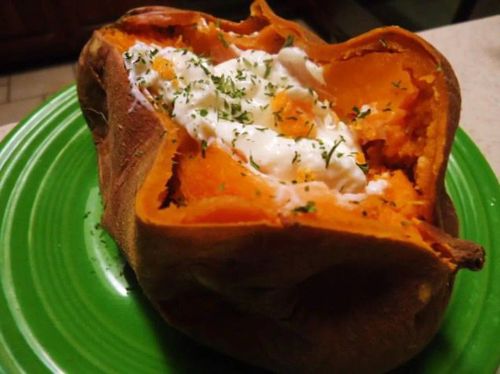 Twice-Baked Sweet Potatoes with Ricotta Cheese