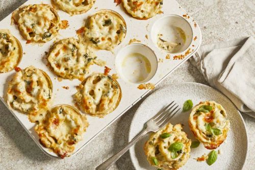 Chicken Florentine Alfredo Lasagna Cups