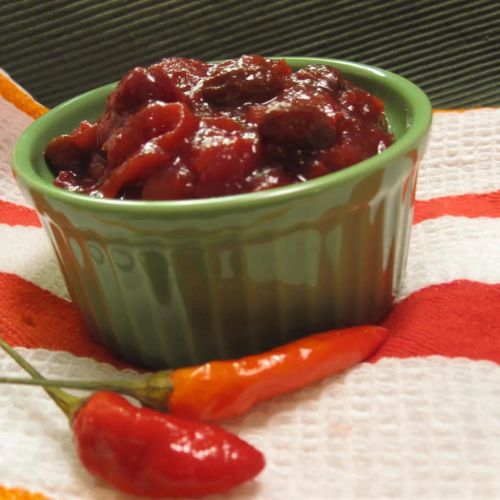 Cranberry Ginger Chutney with Thai Chiles