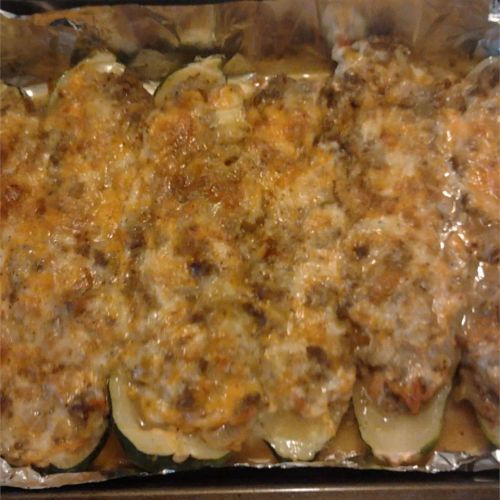 Zucchini Boats with Ground Beef