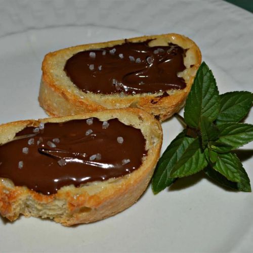 Chocolate Sea Salt Crostini