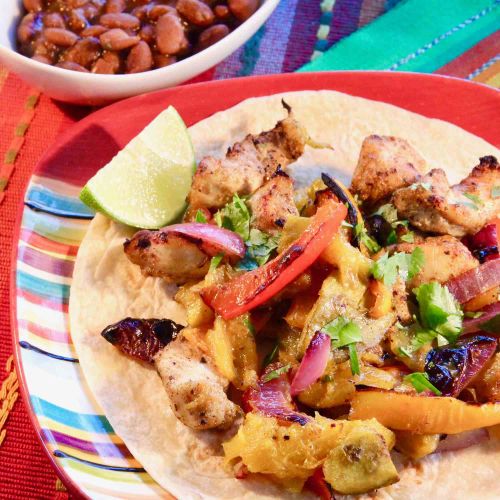 Sheet Pan Chicken Mango Fajitas