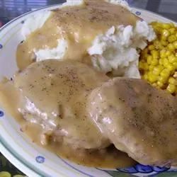 Hamburger Steaks with Creamy Mushroom Gravy