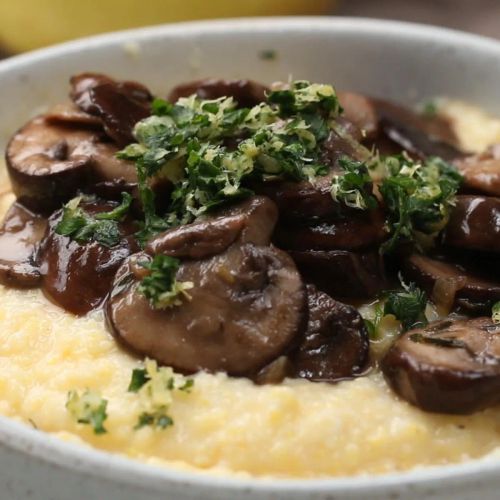 Sherry Mushrooms With Creamy Polenta And Gremolata