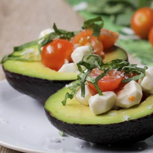 Keto Caprese Avocado Bowls