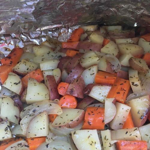 Grilled Potato, Carrot, and Onion Foil Packets