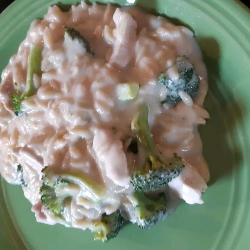 Chicken and Broccoli Alfredo Orzo