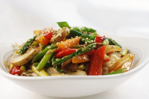 Stir Fried Sesame Vegetables with Rice