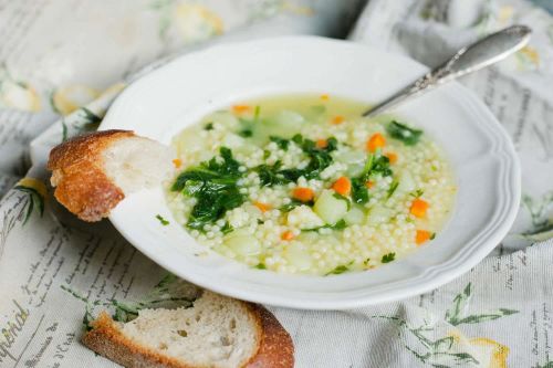 Vegetarian Chicken Orzo Soup