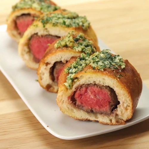 Steak-Stuffed Garlic Bread