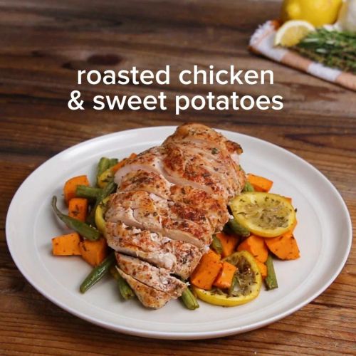 One-Pan Roasted Chicken And Sweet Potatoes