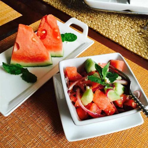 Watermelon Cucumber Salad