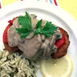 Pork Chop and Roasted Red Pepper Bake