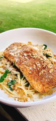 Date Night Blackened Salmon Pasta