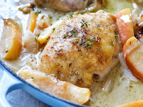 Baked Chicken Thighs with Apples and Onions