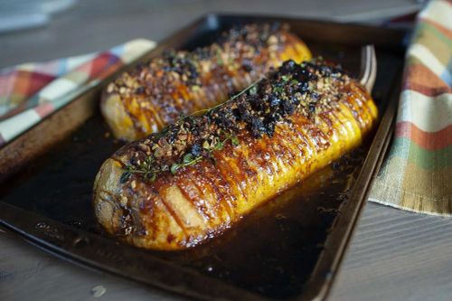 Sweet and Savory Hasselback Butternut Squash