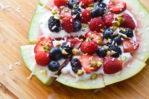 Loaded Yogurt Watermelon Pizza