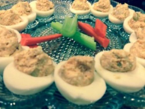 Buffalo Chicken Deviled Eggs