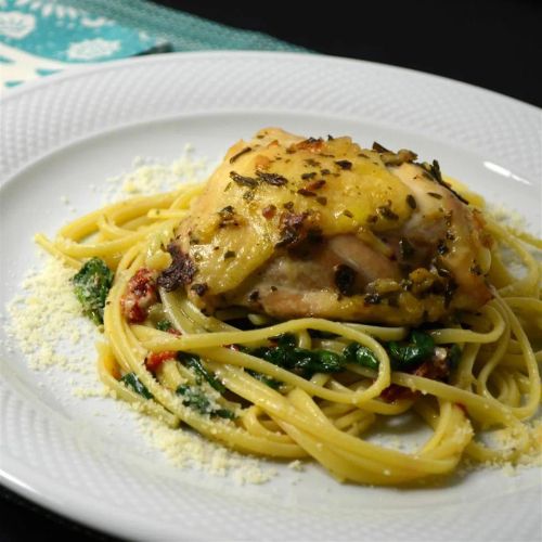 Oven Chicken and Linguini