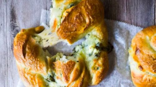 Spinach Artichoke Dip Stuffed Pretzels